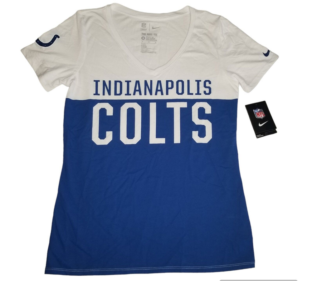 Indianapolis Colts Nike Tee NFL blue & white T shirt Womens Medium NEW